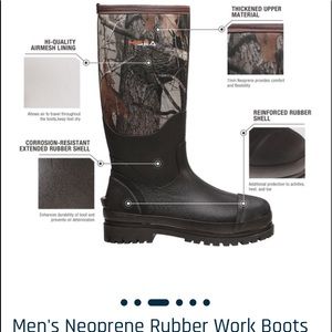 Hisea waterproof hunting boots. Size 6. Camouflage. Excellent condition